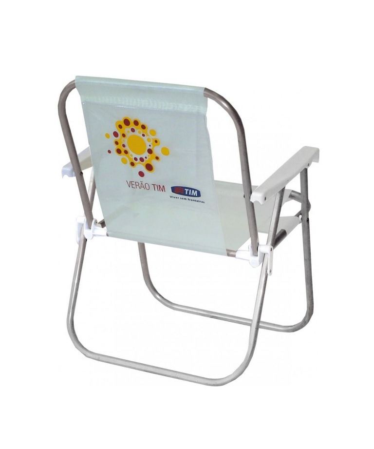 Cadeira de praia em alumínio com porta revista