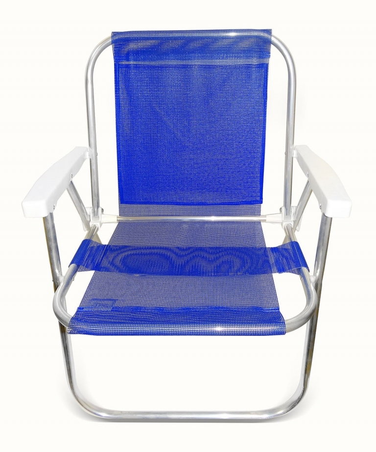 Cadeira de praia em alumínio com porta revista
